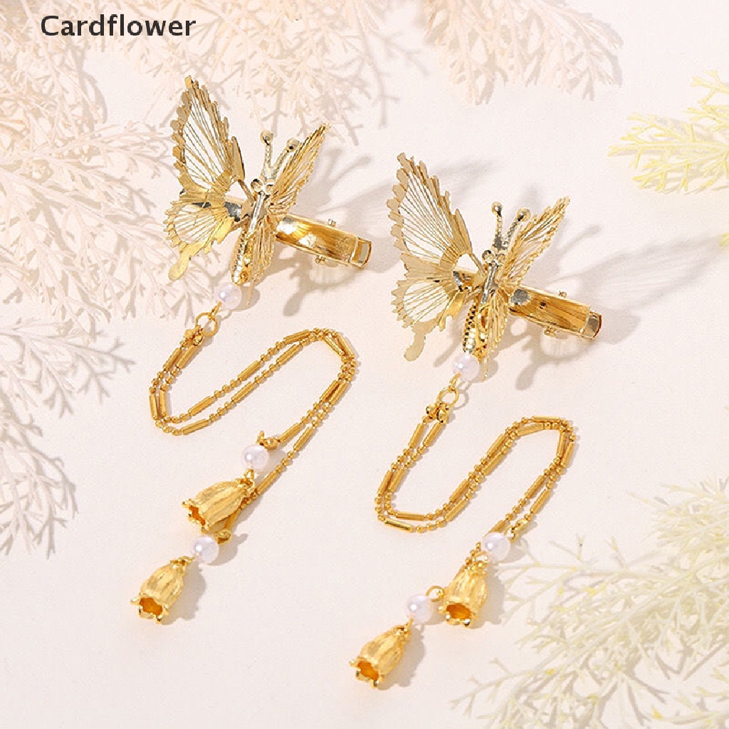 &lt; Cardflower &gt; Kẹp Tóc Hình Chuồn Chuồn Tua Rua Cánh Bướm Bước Lắc Chân Phong Cách Cổ Điển Trang Sức Cho Nữ Đang Giảm Giá