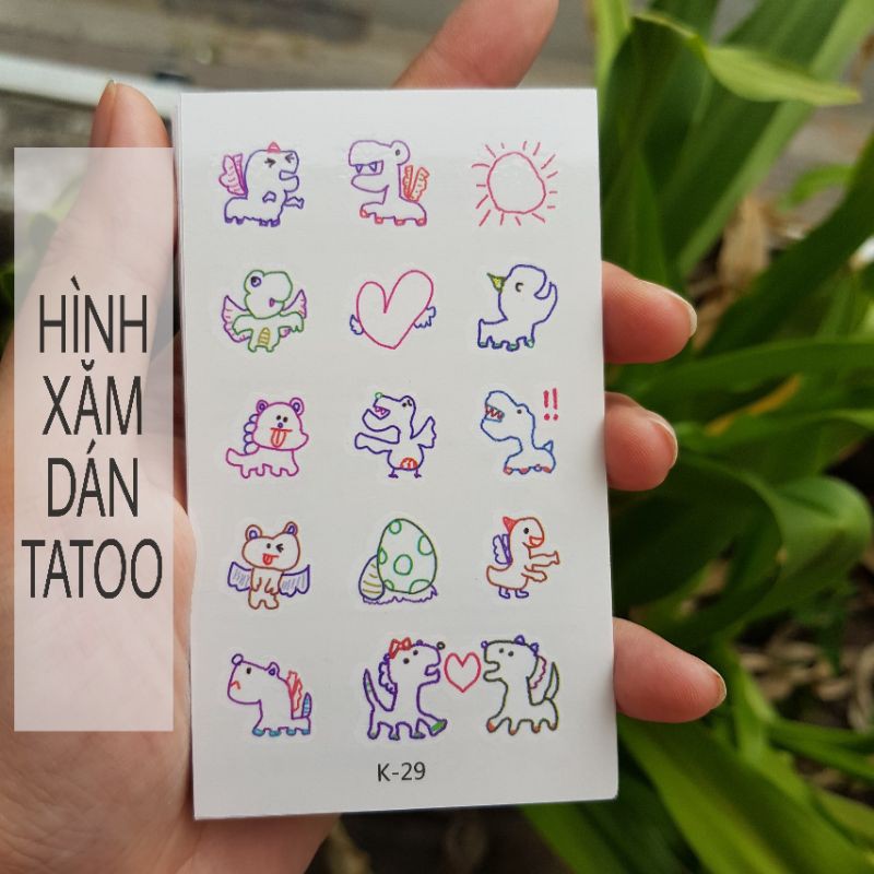 Hình xăm mini cartoon k29.Xăm dán tatoo mini tạm thời, size &lt;10x6cm