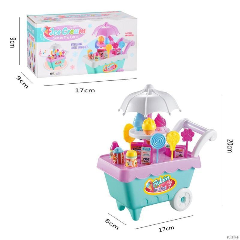 Xe kem đồ chơi có đèn/nhạc mini mềm mại giáo dục vui nhộn cho bé gái
