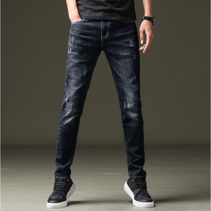 Quần jean nam rách nhẹ ⛔FREE SHIP⛔ Quần bò nam côn chuẩn form không phai màu | BigBuy360 - bigbuy360.vn