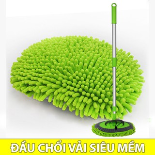 Chổi rửa xe ô tô đa năng| cây rửa xe ô tô| Chổi lửa xe cán dài có ảnh thật tặng kèm 1 đầu