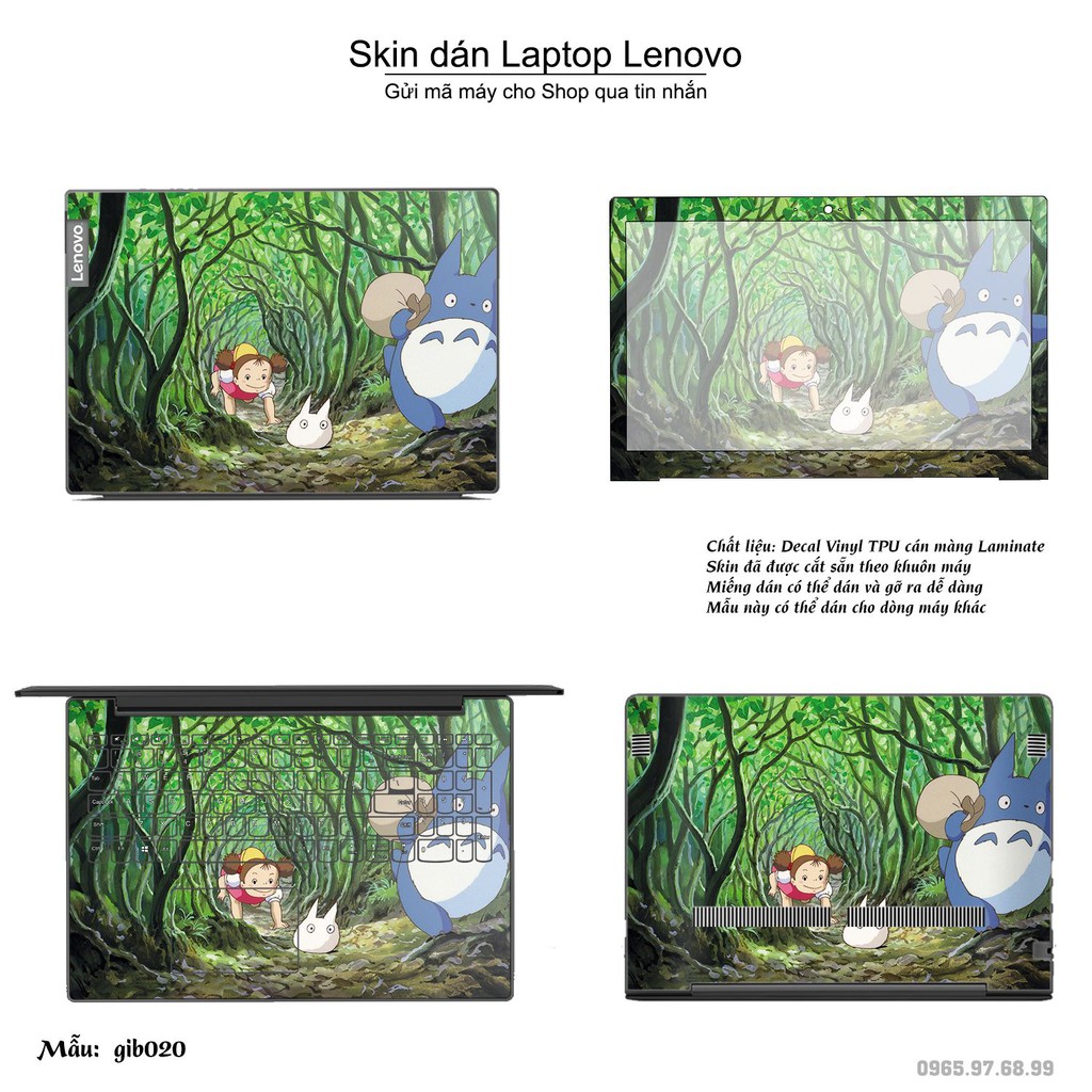 Skin dán Laptop Lenovo in hình Ghibli image (inbox mã máy cho Shop)