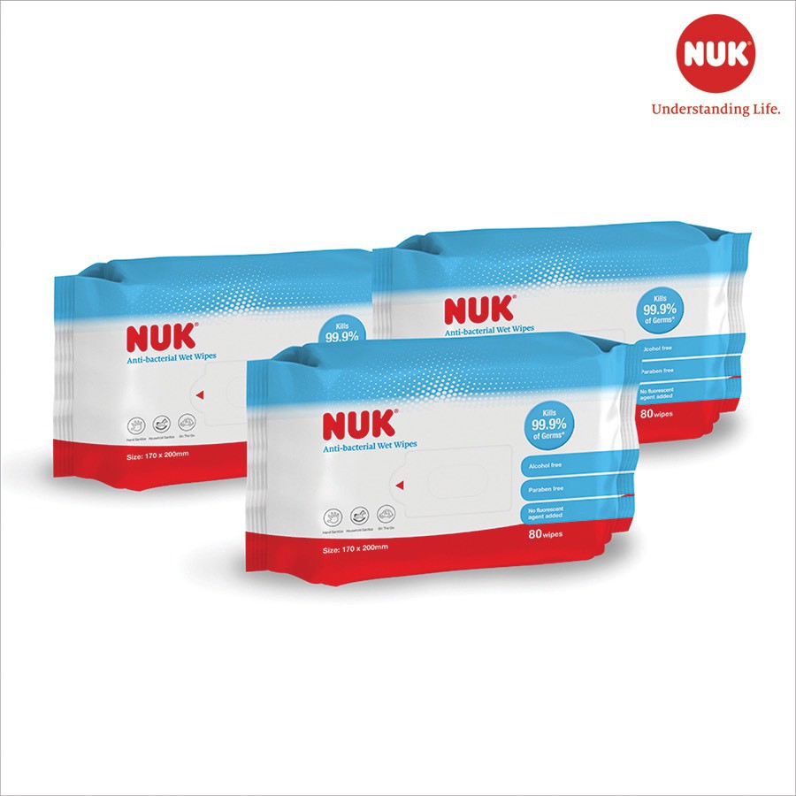 KHĂN ƯỚT DIỆT KHUẨN NUK KHÔNG CHỨA CỒN-GÓI 80 TỜ/20 TỜ