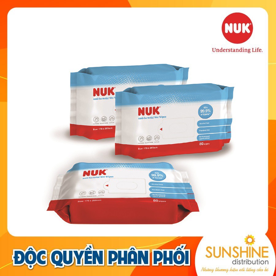 Khăn ướt NUK diệt khuẩn,không chứa cồn