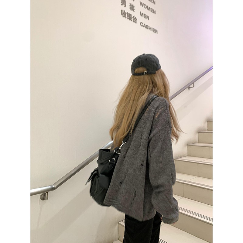 Áo sweater Dệt Kim Tay Dài Cổ Tròn Màu Sắc Đơn Giản Phong Cách Hàn Quốc Cho Nữ