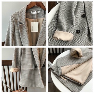 Áo khoác vest blazer nữ kẻ