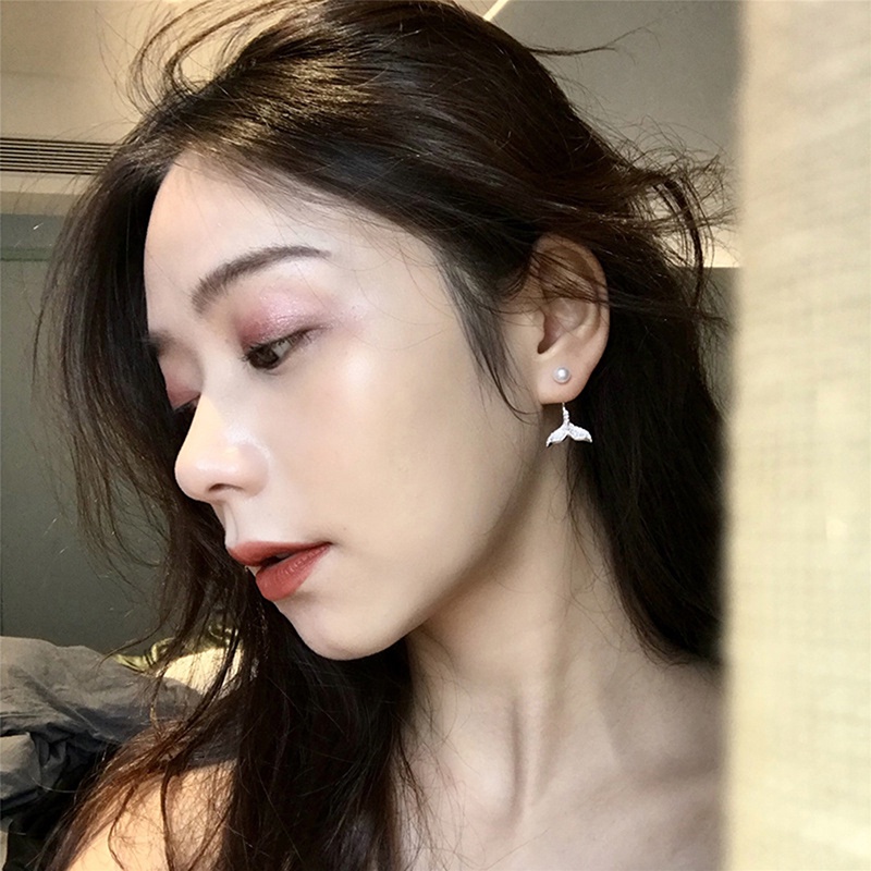 Bông Tai Đuôi Cá Đính Đá Toàn Bộ