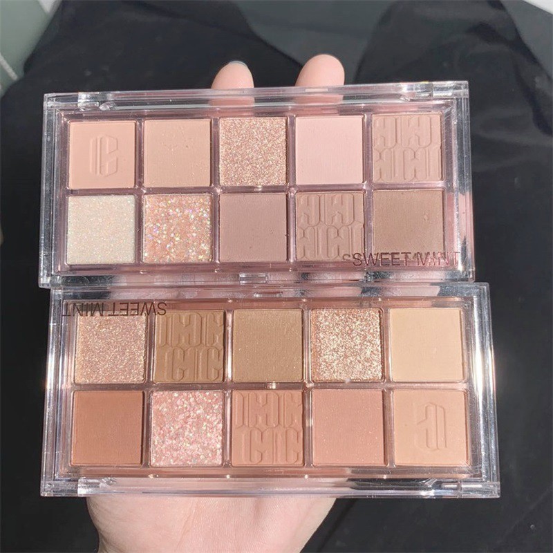 Bảng phấn mắt nhũ lì 10 ô Sweet Mint Chữ T Lệch Sena Beauty | BigBuy360 - bigbuy360.vn