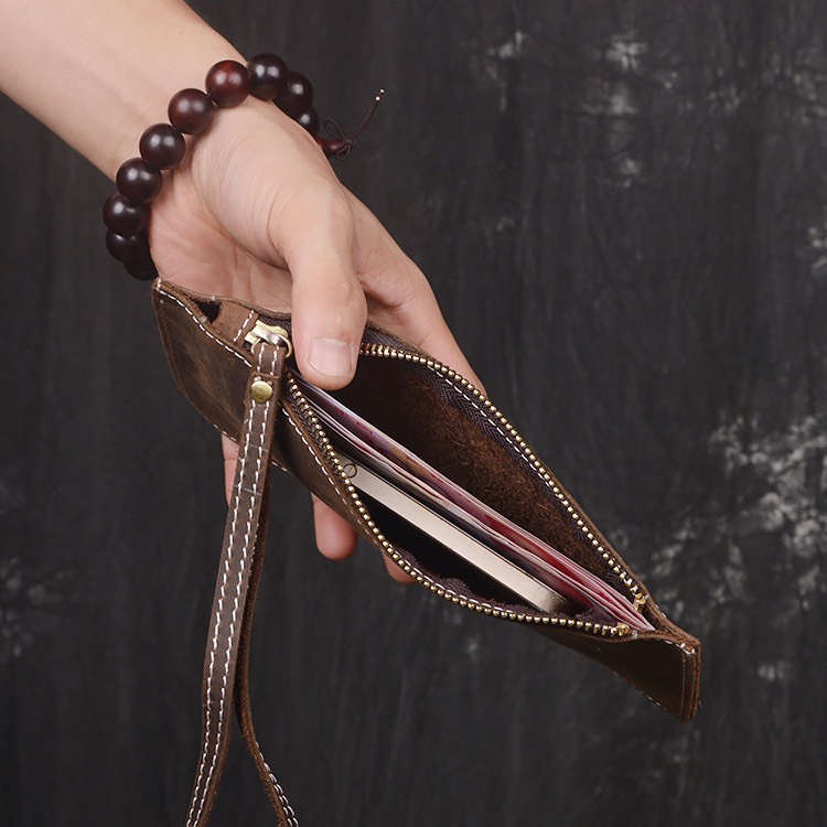 Ví Phone Da Bò Thật Kiểu Dáng Đơn Giản Phong Cách vintage