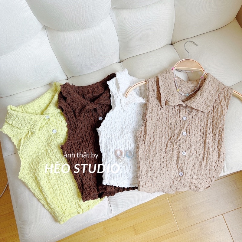 Áo Xốp Sát Nách Cổ Polo Hèo Studio (Ảnh Thật + Video)