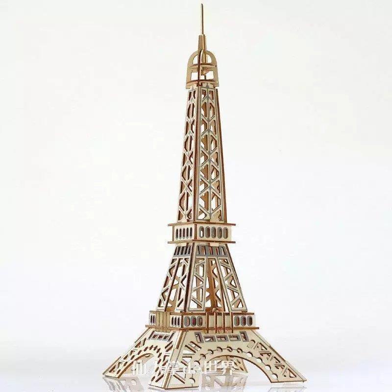 các miếng gỗ 3d để ghép bảng gỗ tháp Paris mô hình ba chiều để lắp ráp đồ chơi lắp ráp gỗ