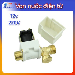 Van nước điện từ bằng đồng thường đóng 12v 220v ren 21