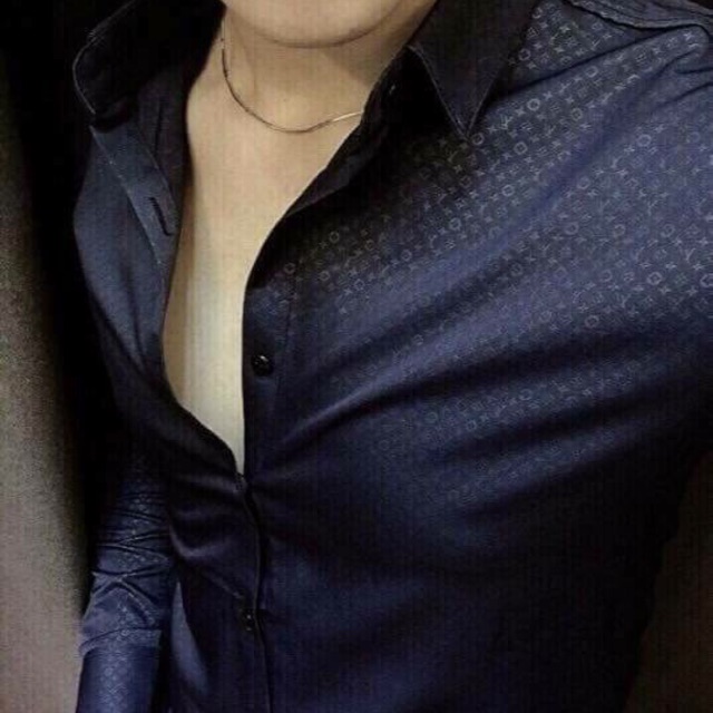 Sơ mi nam dài tay vân LV nổi
