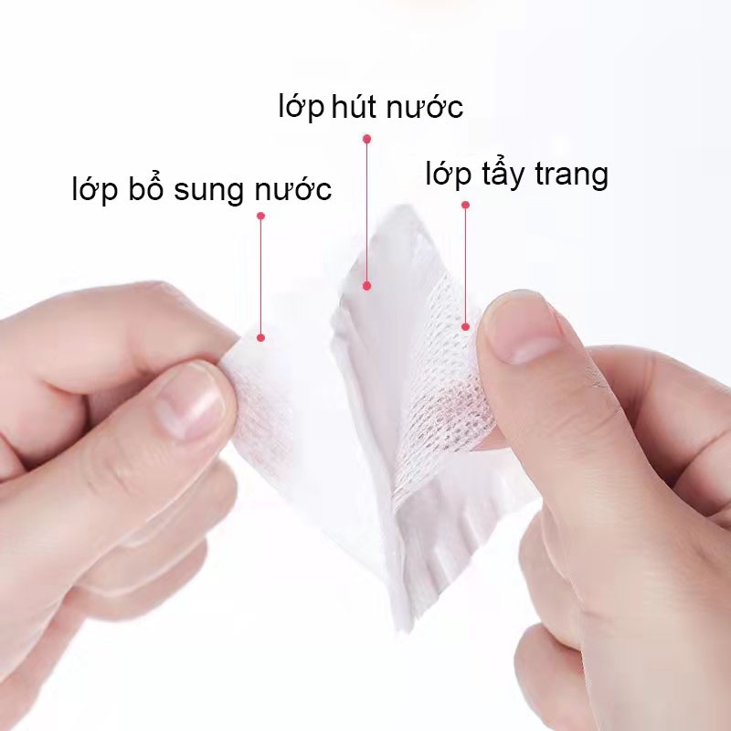 Bông Tẩy Trang 222 Miếng 3 Lớp 2 Mặt Chất Liệu Cotton Bông Tự Nhiên Túi -Tặng Mặt Nạ