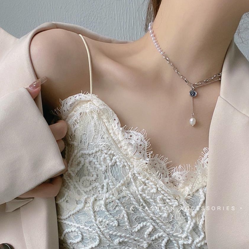 Dây chuyền đính ngọc trai nhân tạo/mặt hình bướm nhiều kiểu tùy chọn thời trang dành cho bạn nữ