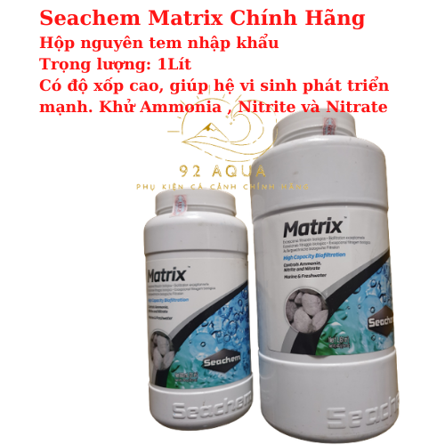 [Chính hãng] Seachem Matrix (Hộp Nguyên Tem 1 Lít) Hàng Cty - Vật Liệu Lọc Cao Cấp Cho Bể Cá