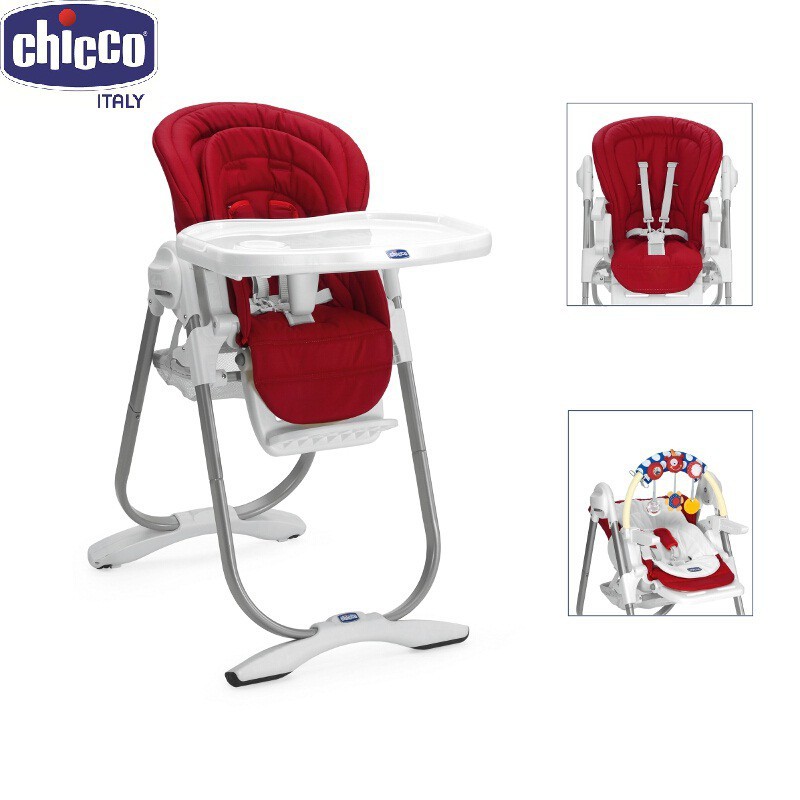 Ghế ăn Polly Magic màu đỏ Chicco