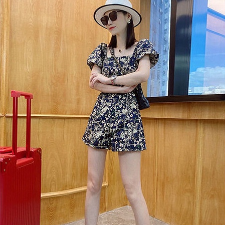 Áo liền quần PERTY tay phồng phong cách Hàn Quốc thời trang cho nữ