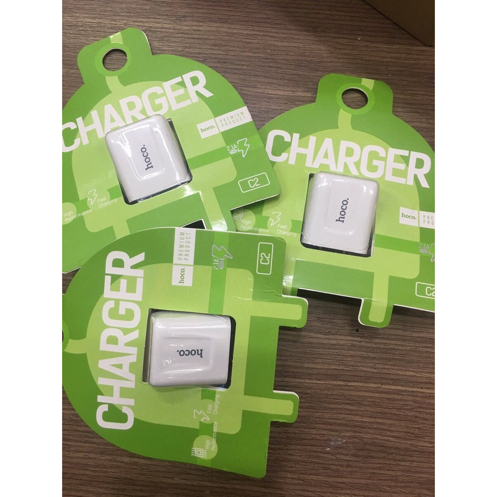 CÓC SẠC/ CỦ SẠC HOCO C2 SMART CHARGER WITH 1 USB - WHITE