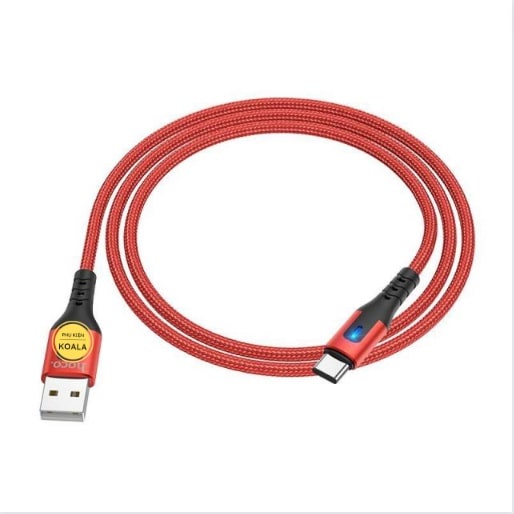 Dây Cáp Sạc Type C Có Đèn Bọc Dù, Cáp Sạc Nhanh Type C 1M/2M 2.4A Chính Hãng