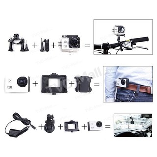 Camera hành động chống nước FullHD 1080P Đen