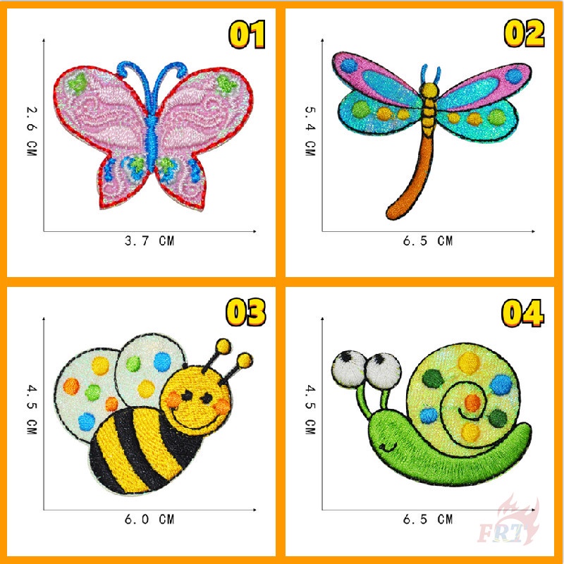 ♥ Sticker Ủi Thêu Hình Côn Trùng Hoạt Hình ♥ 1 Sticker Ủi Thêu Hình Khu Vườn