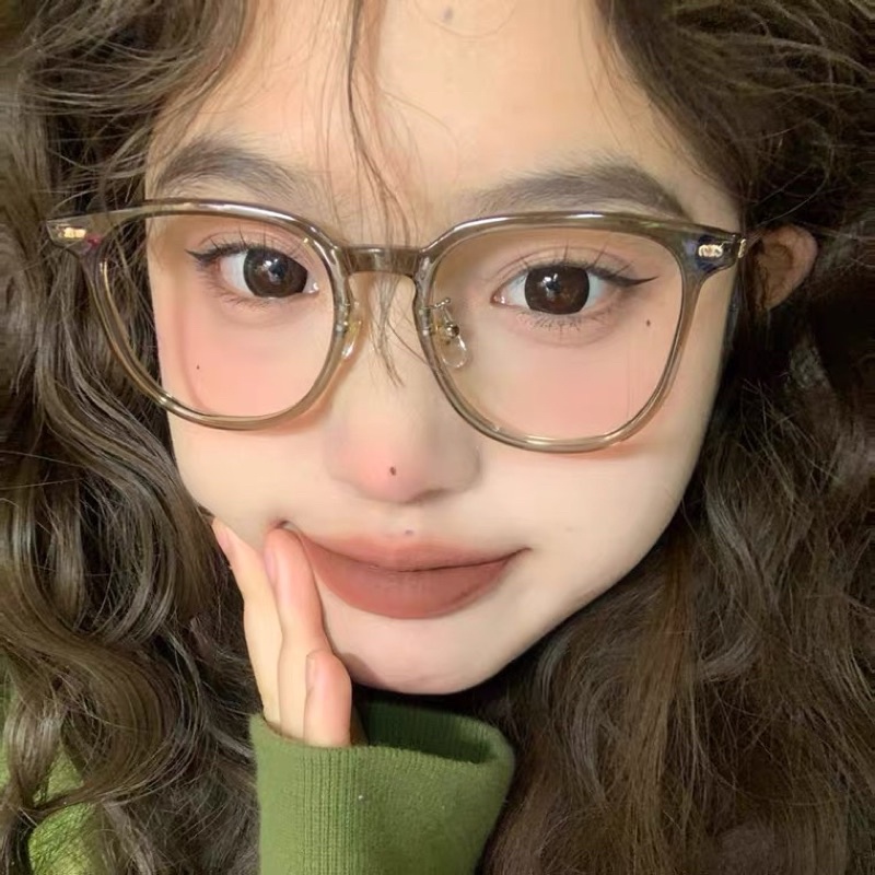 Kính mắt không độ gọng vuông quai kim loại 9533