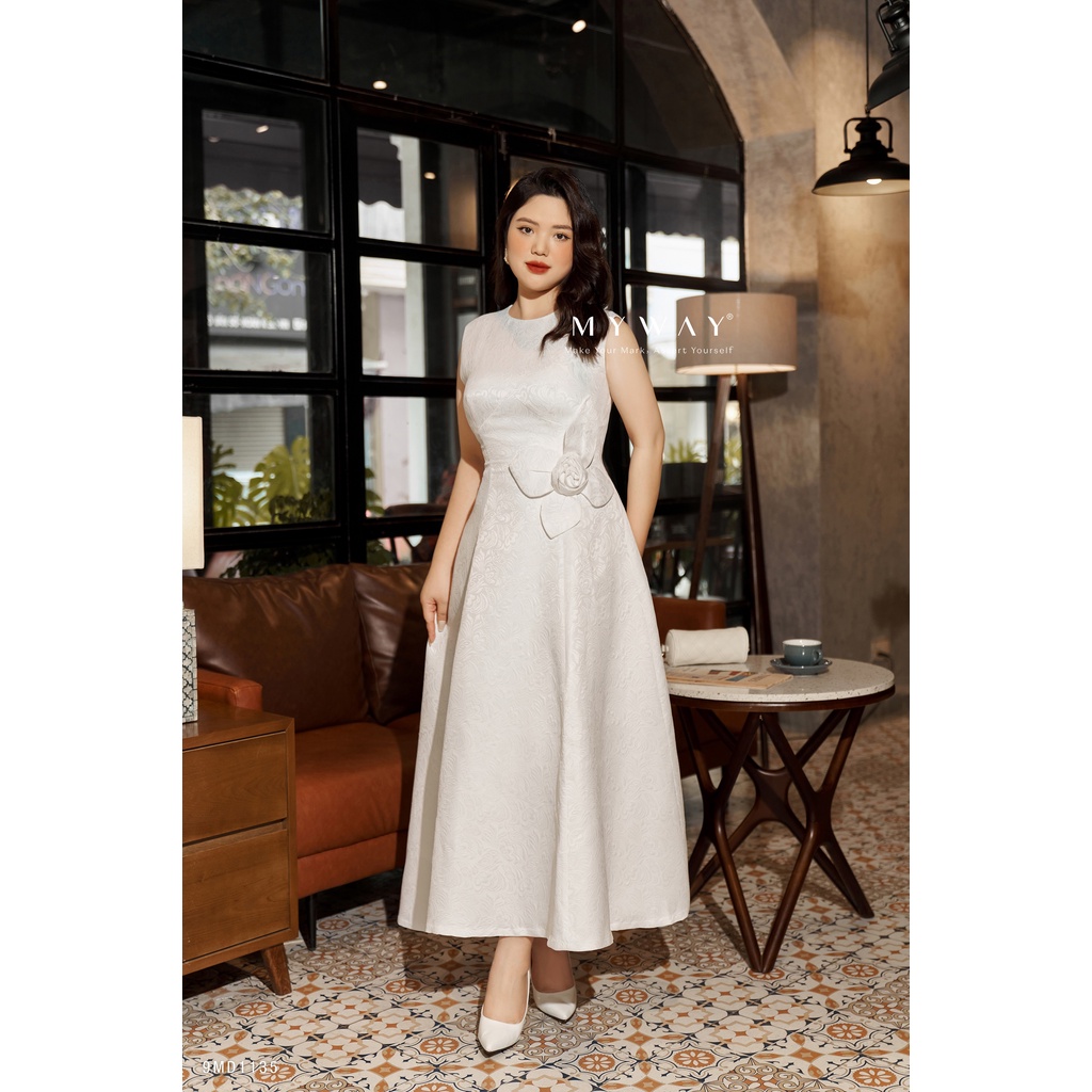 Đầm Nữ Dự Tiệc BIgsize MY WAY Dáng Xòe Đính Hoa Sang Trọng 9md1135