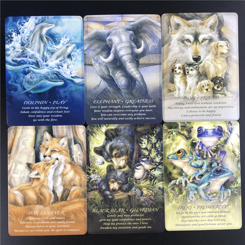 Bộ Thẻ Bài Tarot Tiếng Anh Hình Động Vật Dành Cho Người Lớn Và Trẻ Em