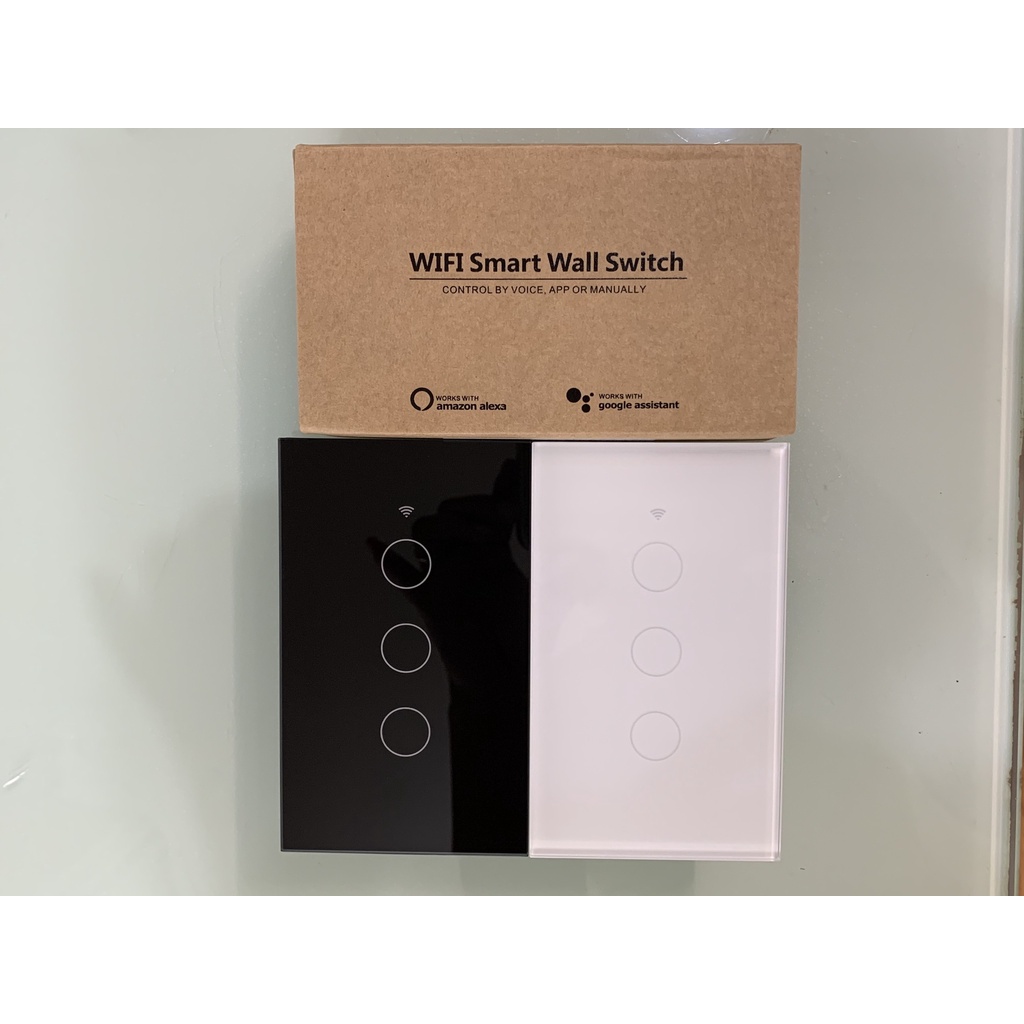 Công Tắc Wifi Tuya, Công Tắc Thông Minh Tuya Có Rf433, 3 Nút Cảm Ứng Chữ Nhật Hẹn Giờ Điều Khiển Từ Xa Qua App Tuya Smar