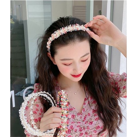 CÀI TÓC VẢI REN TIỂU THƯ BẢN NHỎ ĐÍNH NGỌC TRAI NHÂN TẠO- BỜM TÓC HÀN QUỐC ULZZANG, PHỤ KIỆN THỜI TRANG NỮ GIÁ RẺ ĐẸP