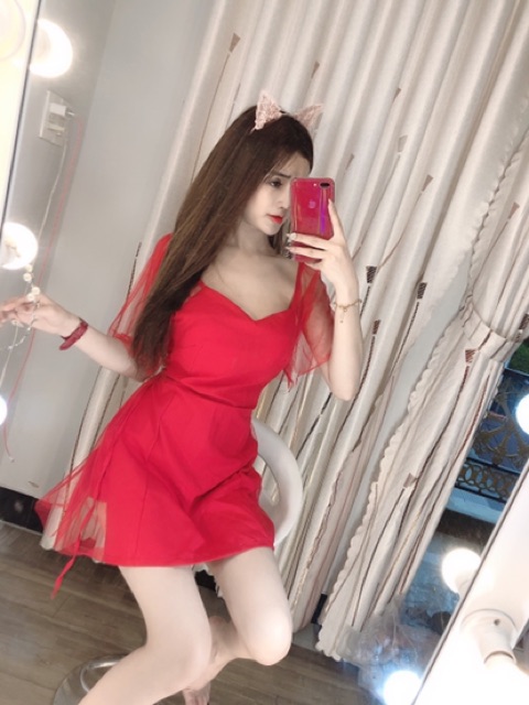 Đầm xòe phối lưới kèm quần chất sịn -hàng cao cấp | BigBuy360 - bigbuy360.vn