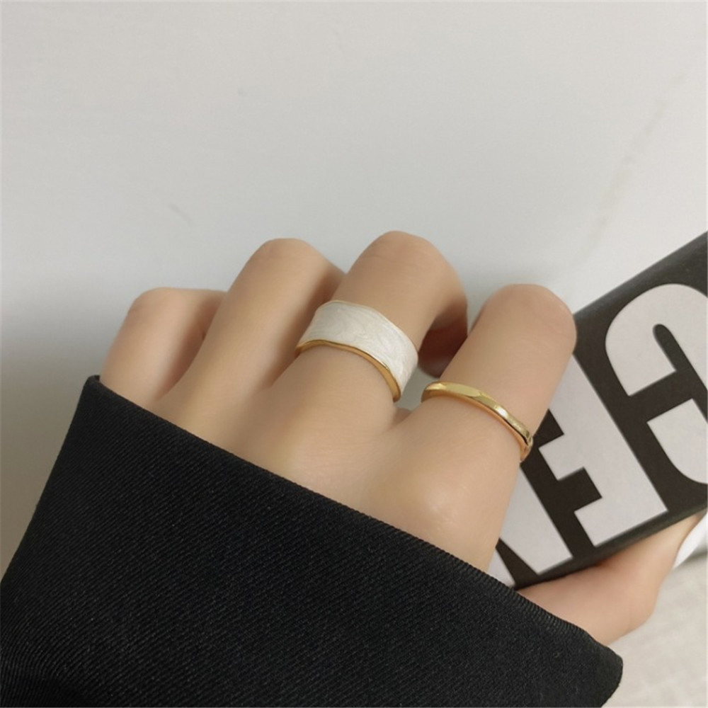 Set 2 Nhẫn Kim Loại Phong Cách Hàn Quốc Cho Nữ