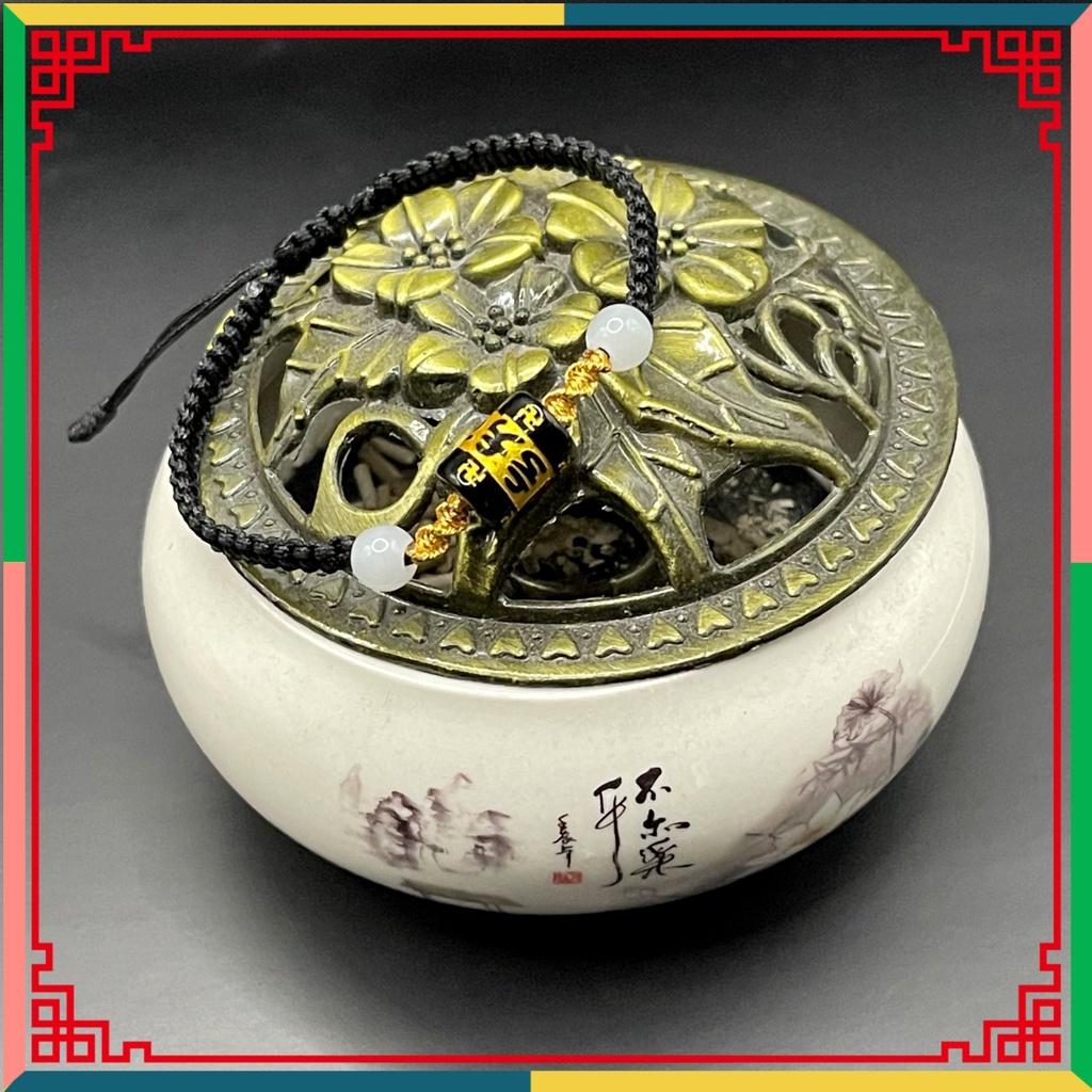 Vòng tay phối đá Lục Tự Đại Minh Chân Ngôn kích thước 15cm/16cm/17cm/18cm