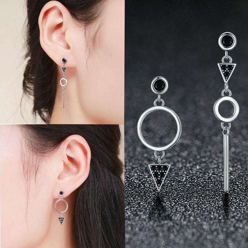 BAMOER Bông Tai HìNh HọC BạC 925 ThờI Trang