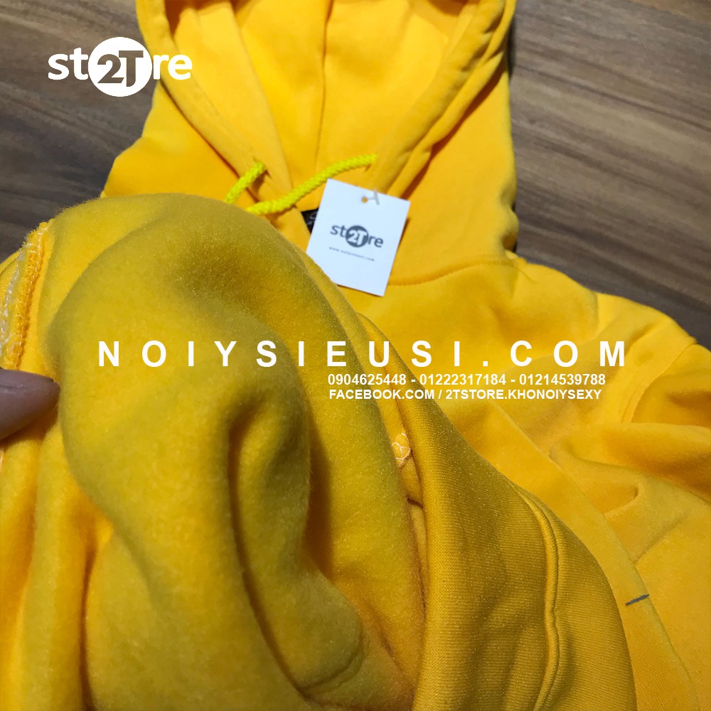 Áo hoodie unisex 2T Store H16 màu vàng hoa Mai - Áo khoác nỉ chui đầu nón 2 lớp dày dặn chất lượng đẹp | BigBuy360 - bigbuy360.vn