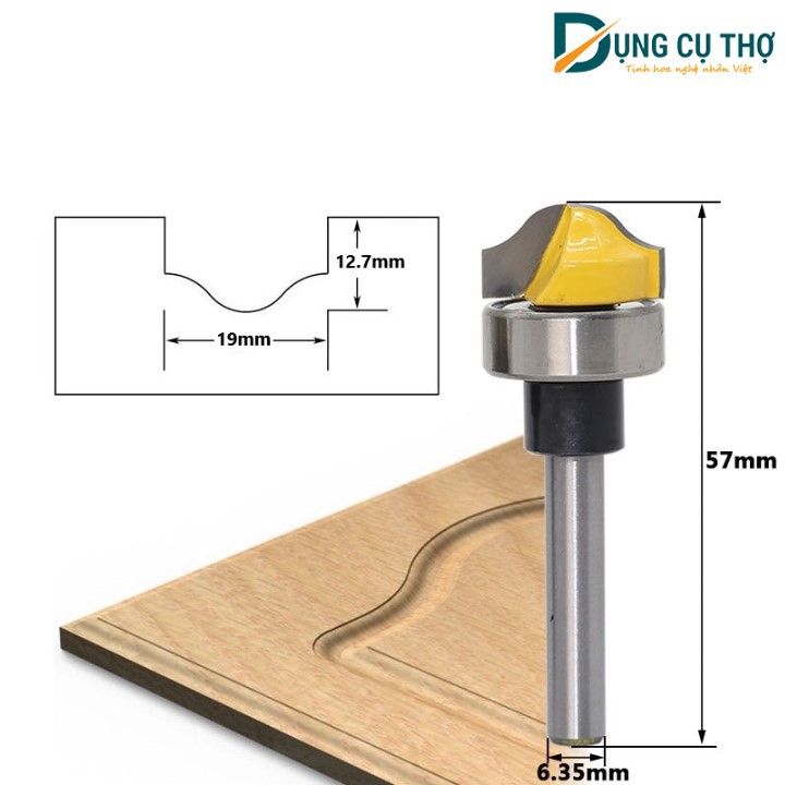 Mũi Phay Gỗ Đánh Chỉ Pano Cốt 6.3 & 12.7mm