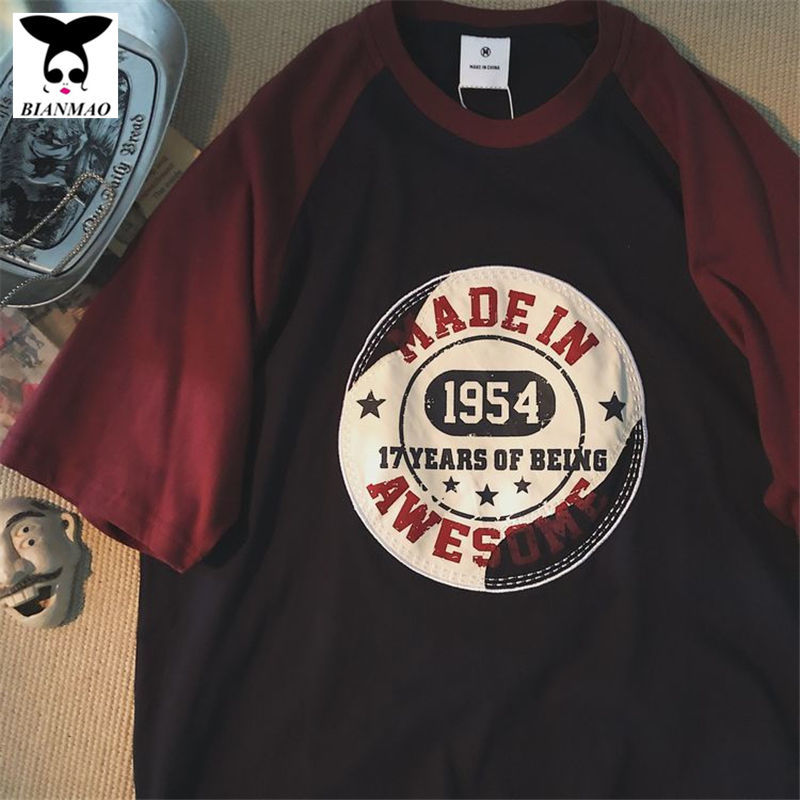 Áo Thun Cotton Tay Ngắn Phong Cách Retro Mỹ 2020 Cho Nam Và Nữ