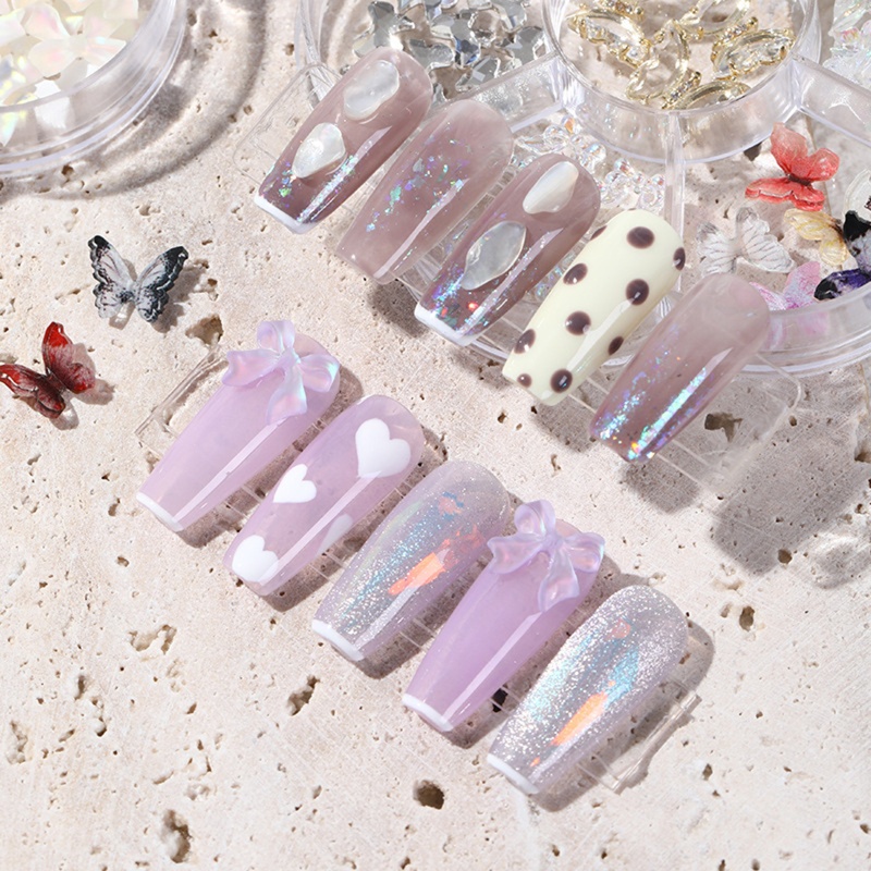 Sa Set 7 Hộp Đựng Phụ Kiện Trang Trí Móng Tay Xinh Xắn