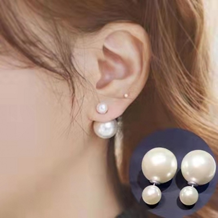 Bông tai ngọc trai hai mặt thời trang Hàn Quốc cho nữ