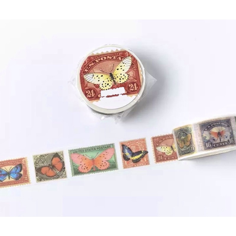 (Chiết theo chu kỳ) Băng dính Washi tape hoạ tiết vintage b ướm