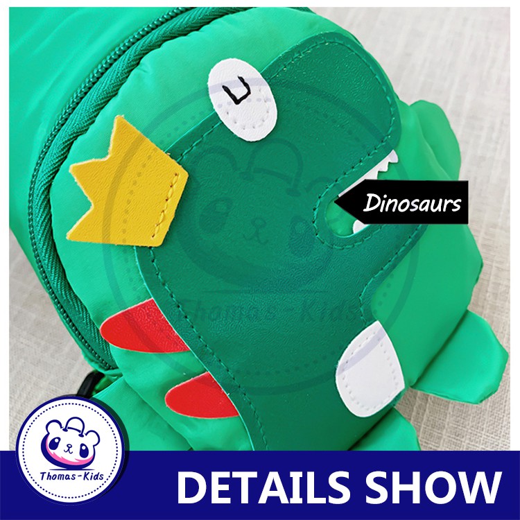 [THOMAS KIDS] Túi Trẻ Em Dung Tích Lớn Túi Mầm Non Thường Thời Trang Túi Đeo Chéo Hình Khủng Long Dễ Thương