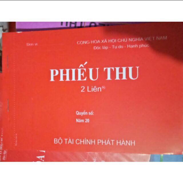SET 5 TẬP PHIẾU THU 2 LIÊN