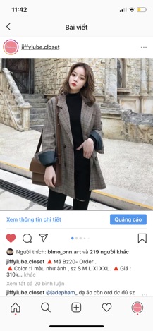 [ORDER] Áo blazer caro lót xanh