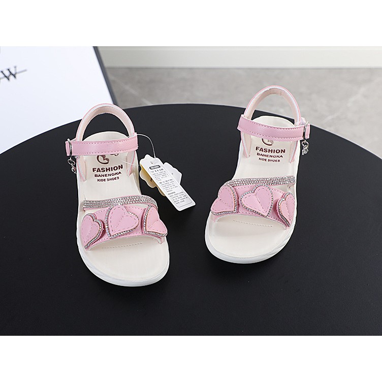 sandal bé gái size 27-37 tim khâu dễ thương