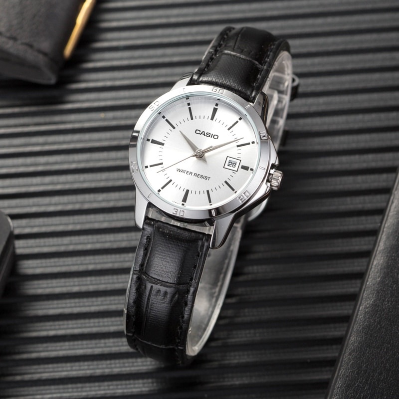 Đồng hồ nữ dây da Casio chính hãng Anh Khuê LTP-V004L-7AUDF