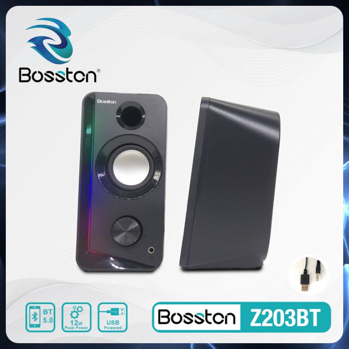 Loa Máy Tính Để Bàn Bluetooth LED RGB 2.0 Z203BT Loa Vi Tính Laptop Pc Gaming Nghe Nhạc Bass Lớn Có Dây