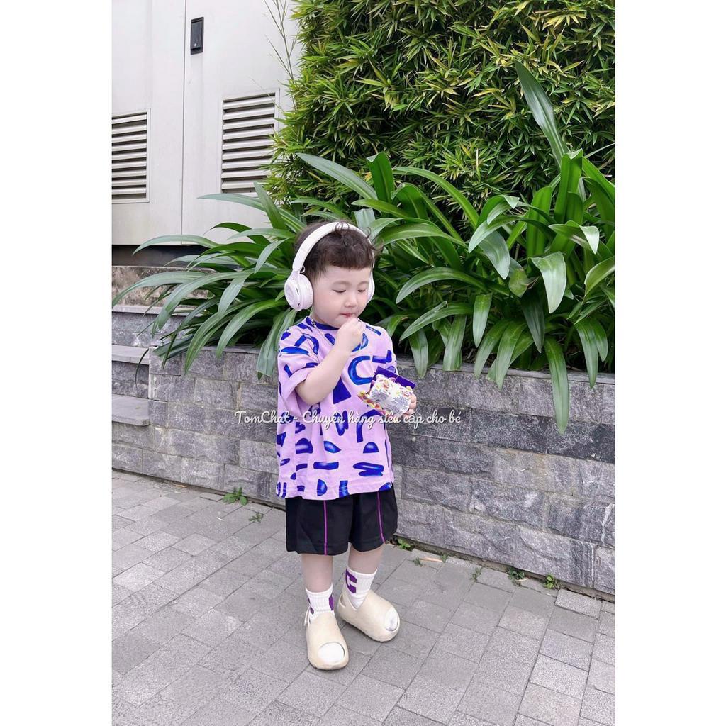 BỘ ĐÙI ÁO TÍM QUẦN ĐEN COTTON