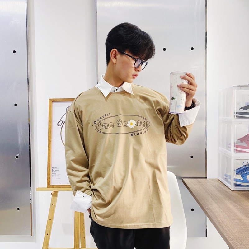 Áo Thun Tay Dài - Thương Hiệu JaeSeong - Hoạ Tiết Bông Hoa Cúc Hoạ Mi - DAISY LONGSLEEVE