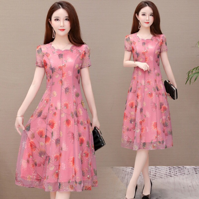 Đầm voan nữ cao cấp thiết kế dáng váy dành cho người béo NP329